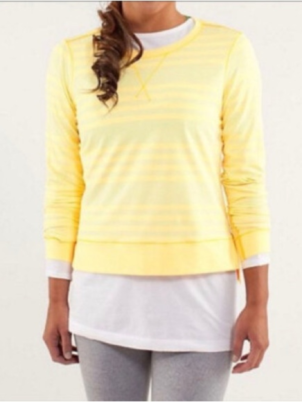 Lululemon Warm Up Run Crew Sweatshirt in Mellow Yellow